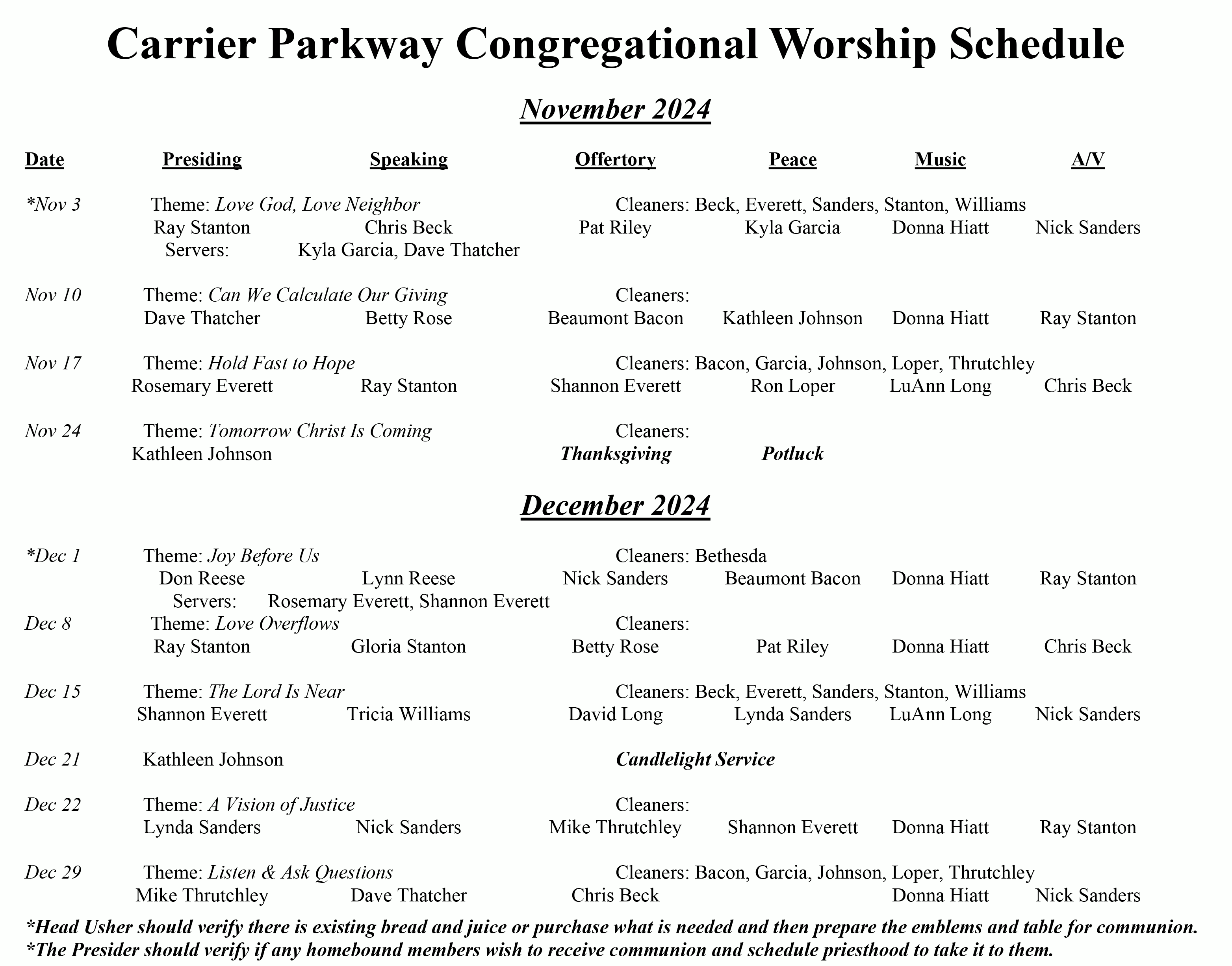 Church Worship Schedule1-2