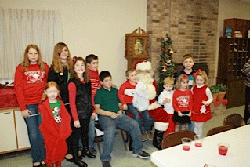 Children around Santa